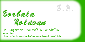 borbala moldvan business card